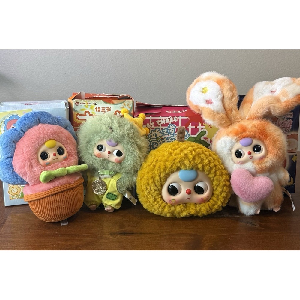 Rare BB3 Baby Three Lily Rabbit Zodiac Fruit Flower Series Lot Medium Size Open